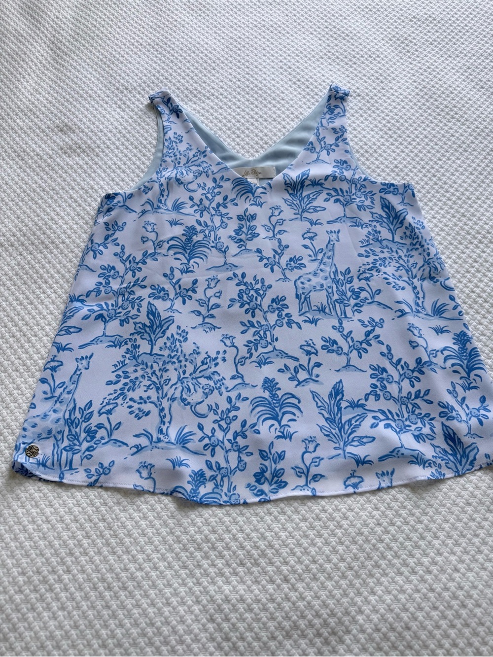 NWT Lilly Pulitzer Florin Straight Hem Shirt Top, Resort White Tall Tales | XS - Picture 5 of 8